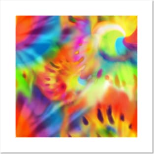 Tie-dye hippy rainbow psychedelic flower child free spirit bright and pretty pattern Posters and Art